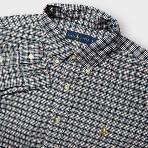 Ralph Lauren Men’s‎ Large Plaid Long Sleeve Button Up Shirt Cotton Flesh Pony